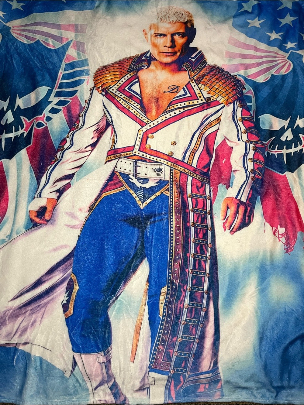 WWE Cody Rhodes Graphic Throw Blanket -